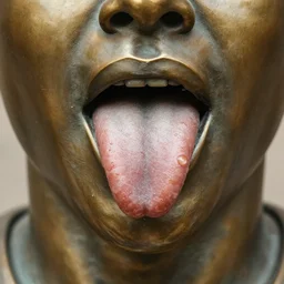 a bronze sculpture of a human tongue, hyperreal - s 5 0