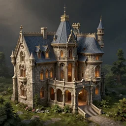 dungeons and dragons mansion, 4 k, highly detailed