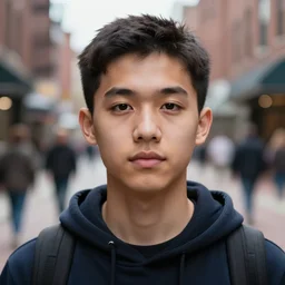 closeup potrait of a young jerma in the streets of boston, jerma 9 8 5, photograph, natural light, sharp, detailed face, magazine, press, photo, steve mccurry, david lazar, canon, nikon, focus