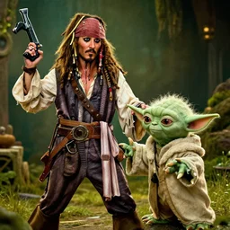 jack sparrow fights with yoda