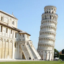 a fallen leaning tower of piza