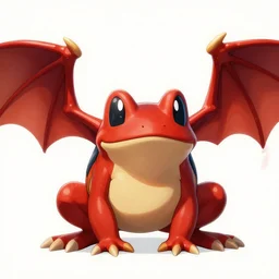 red frog with dragon wings, digital art, 8 k, in the style of pokemon