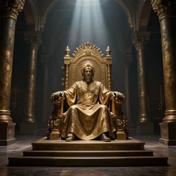 Digital art of the throne room Byzantine Imperial matte finish, ominous dramatic  wide angle, god rays