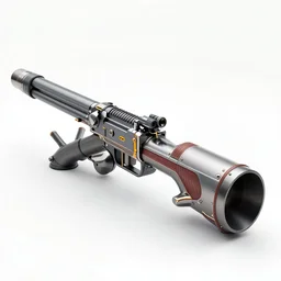 steampunk gauss rifle concept art on a plain white background, concept art, photorealistic