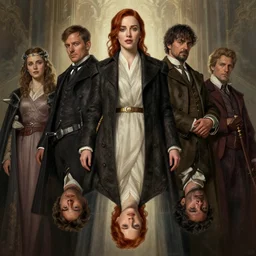 symmetrical - photo!! low - angle!! painting of christina - hendricks!!! in peaky blinders, full frame photograph, intricate, elegant, highly detailed, centered, digital painting, artstation, concept art, smooth, sharp focus, illustration, artgerm, tomasz alen kopera, peter mohrbacher, donato giancola, joseph christian leyendecker, wlop, boris vallejo