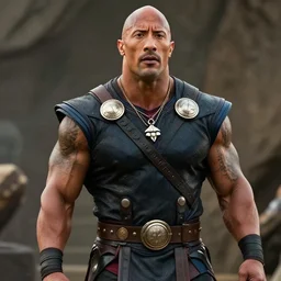 Dwayne Johnson as viking , film still