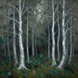 the silvery saturn - trees shimmered mirrorlike underfoot, and then were lost, one grove among the garden tapestries of shades and shadows below painting by william higginson, kopera, anton fedeev