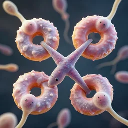 donuts interlocked spermatozoa fish