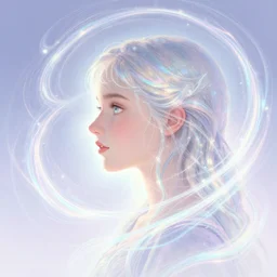 side portrait, ellie bamber, pixie fae, gloomhaven, luminescent, iridescent swirly magic ripples, pastel colors, by greg manchess, huang guangjian, gil elvgren, sachin teng, greg rutkowski, jesper ejsing, ilya kuvshinov