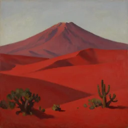 la montana roja, tenerife in the style of hudson river school of art, oil on canvas