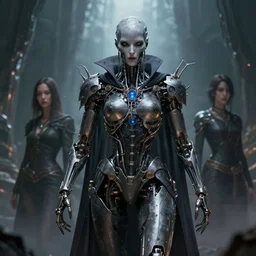 benevolent cyborg necromancer, scifi, futuristic, highly detailed, trending on artstation, advanced technology, art by vitaly bulgarov and nivanh chanthara and lance wilkinson