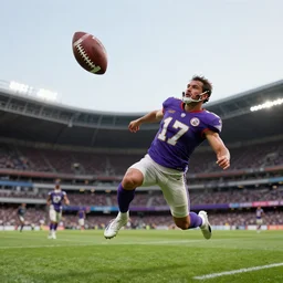a 4 k photorealistic photo of a football flying through the sky