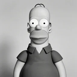 portrait of a Homer Simpson lookalike by Diane Arbus, 88mm, black and white