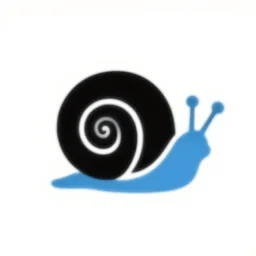 snail logo in color scheme black and blue
