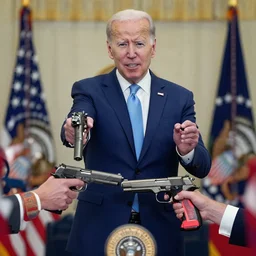 joe biden with two pistols