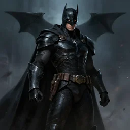 dark knight, black armor, by steve argyle, trending on artstation