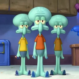 Squidward characters, cgi
