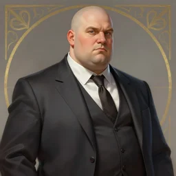 wow! fantasy portrait of a clean - shaven chubby chubby chubby white man in a suit and tie, d & d, high fantasy, detailed, digital art, artstation, smooth, sharp focus, art by artgerm, greg rutkowski, alphonse mucha