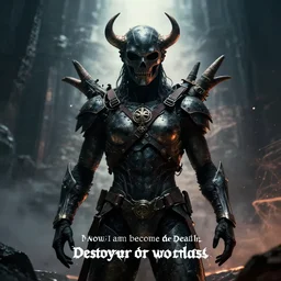 Now I am become Death, the destroyer of worlds. AI propaganda art, 8k, cinematic, by HR Giga.