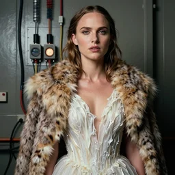 Natalie Portman, wearing a waterfall as a dress, very detailed portrait, ultrarealistic, dramatic lighting, electrical details, high details, 4k, 8k, best, accurate, trending on artstation, fur, artstation, photorealism, ultrarealistic, digital painting, style of Dali, Caravaggio, Boris Vallejo