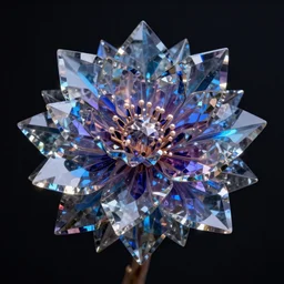 exotic detailed surreal living glass prism flower by chris wood, stunning, elegant deep colors, glares of light, 4 k photo, featured on behance