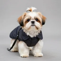 a shih-tzu terrier in a duffel coat -6