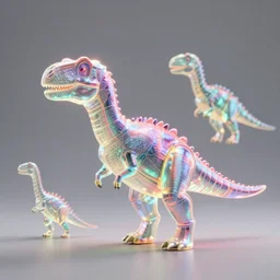glowing holographic dinosaurs, fantasy, digital art, soft lighting, medium close up, highly detailed, 4 k
