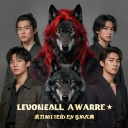 award winning portrait of a male anthropomorphic black wolf long red hair. character design by cory loftis, fenghua zhong, ryohei hase, ismail inceoglu and ruan jia. artstation, artistic lighting, highly detailed, photorealistic, fantasy