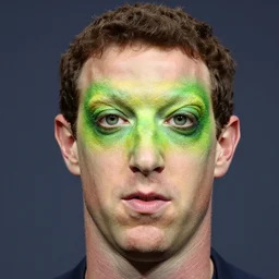 photo of mark zuckerberg reptile face green green green scary eyelids