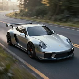 porsche 9 5 9 cyberpunk concept car sitting on the side of the road, a detailed matte painting by zack snyder, trending on cg society, auto - destructive art, vray tracing, unreal engine 5, reimagined by industrial light and magic