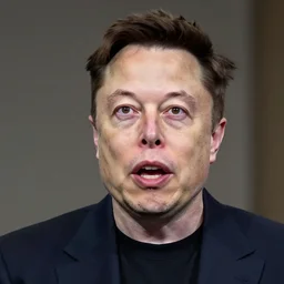 elon musk with an ahegao expression