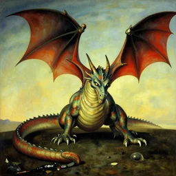 dragon by Salvador Dali, artstation. The seed is [28474859948]