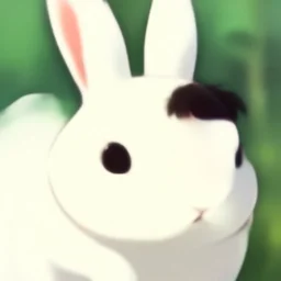 a girl riding a giant white rabbit. finely detailed face. in the style of miyazaki. 4 k. trending on artstation.