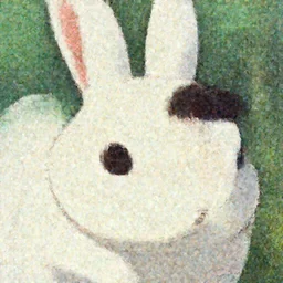 a girl riding a giant white rabbit. finely detailed face. in the style of miyazaki. 4 k. trending on artstation.