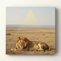 a full body shot, detailed photograph of a dreaming lion in a distance landscape photorealism ultradetailed digital art, irina french, heraldo ortega, mandy jurgens, golden ratio, art canvas, award winning, masterpiece trending on artstation 8 k 1 5 0 mpx, hasselblade shot