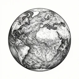 intricate ink drawing of planet earth, trending on artstation