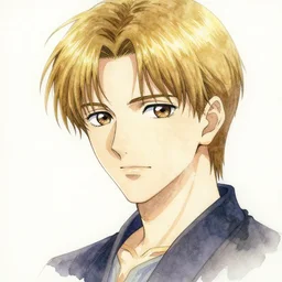 paul atreides portrait by yoshitaka amano, watercolor, delicate, masterpiece, anime