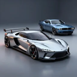 a concept car based on nissan, bmw and chevrolet sports car body styles, nissan sports cars, chevrolet sports cars, bmw sports cars, muscle car style, trending on artstation, unreal engine, studio lighting, by jotaautomotive and nancorocks
