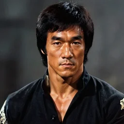 illustration, portrait of bruce lee, realistic, cinematic, epic