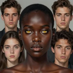 portrait of the goddess of hornets, dark skin and plain gold eyes. realistic, symmetrical face. art by bowater charlie, mark brooks, julie bell, arian mark, tony sandoval