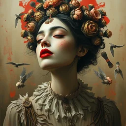 surreal art, a hyper realistic empress, award winning painting, paint brush strokes all over, artwork by chiara bautista and beksinski and norman rockwell and greg rutkowski, tom bagshaw weta studio, and lucasfilm