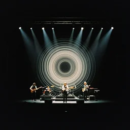 a photo from a sublime concert, shot on 16mm film, hyperdetailed, trippy imagery, sublime artwork, studio lights, vantablack, 8k,