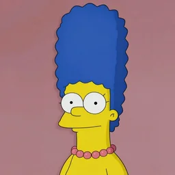 portrait of a beautiful 20-year-old Marge Simpson with a mohawk haircut by Mario Testino,  headshot, detailed, award winning, Sony a7R