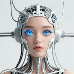 woman_integrating_with_technology_full_face_insipiring_detailed_intricate_ornate_cables_connected_to_head_big_open_electric_eyes by android jones