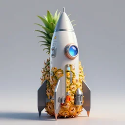 rocket launcher made of pineapple and futuristic technology, digital art, trending on deviantart