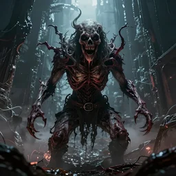 an epic action concept masterpiece of the things nightmares are made of, inspired by sd ai. horrific digital art, extremely moody lighting