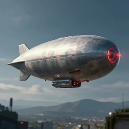 cyberpunk zeppelin, scifi concept art