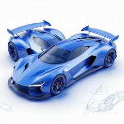the blueprints for a futuristic car