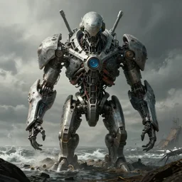cyberpunk apocalypse doomsday machine, post nuclear coastline, fantasy concept art, hyper realistic illustration, symetrical complex fine detail, 8 k, sinister, artstation, unreal engine - n 4