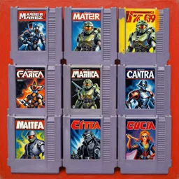1 9 7 9 retro box art nes. commodore 6 4. the master chief halo. contra. artgerm. coherent. keith parkinson. oil on canvas